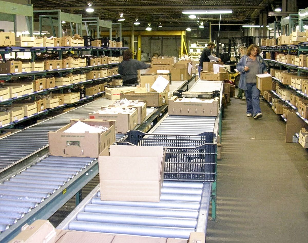 Packing line at the Benton Harbor warehouse